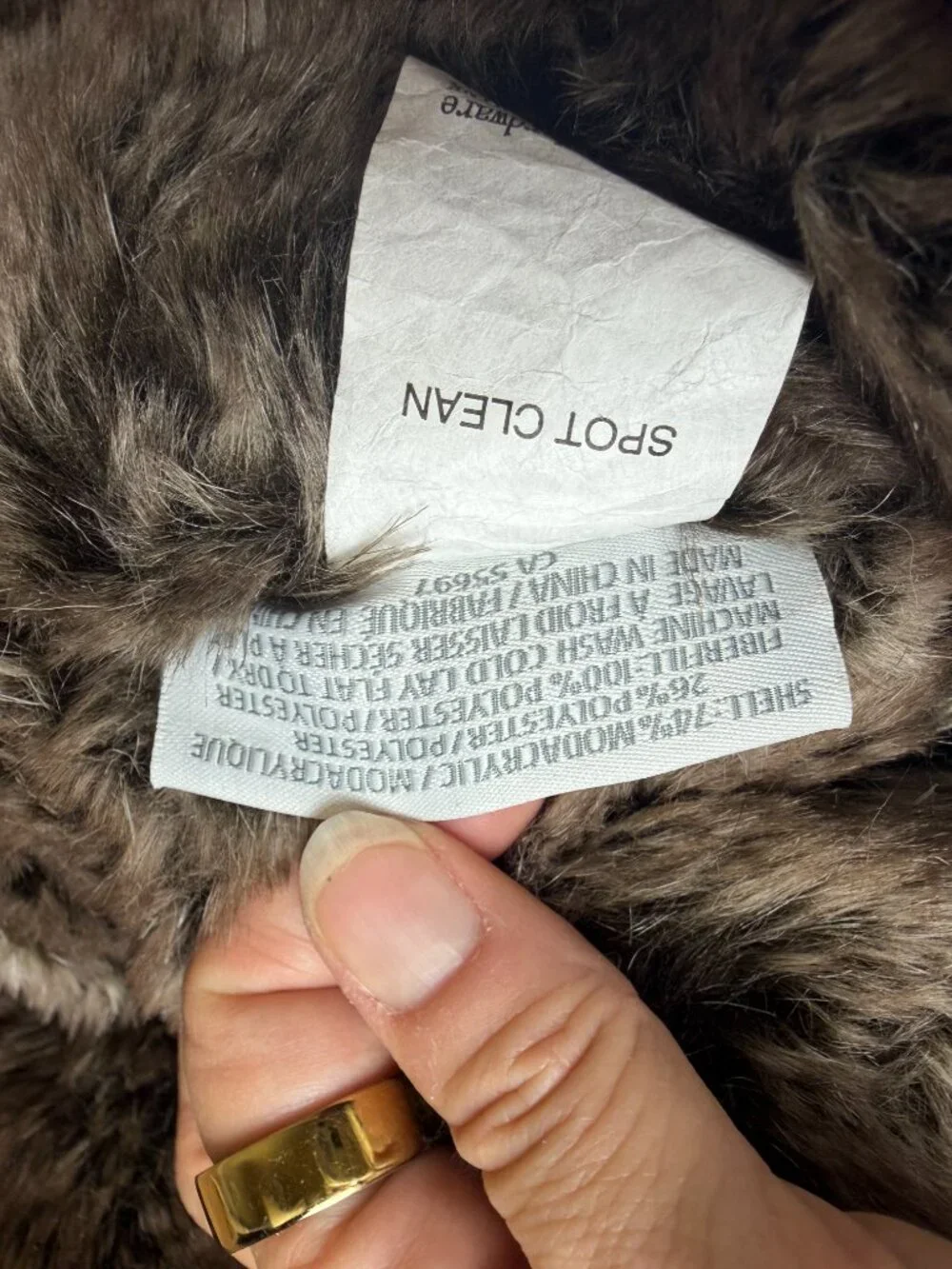 Restoration Hardware Faux Fur Mink Bear 16 inch Fully Jointed